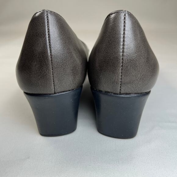 Life Stride Getup Wedge Shoes Women's 8 Gray Silvertone Comfort Travel Work - Picture 4 of 10